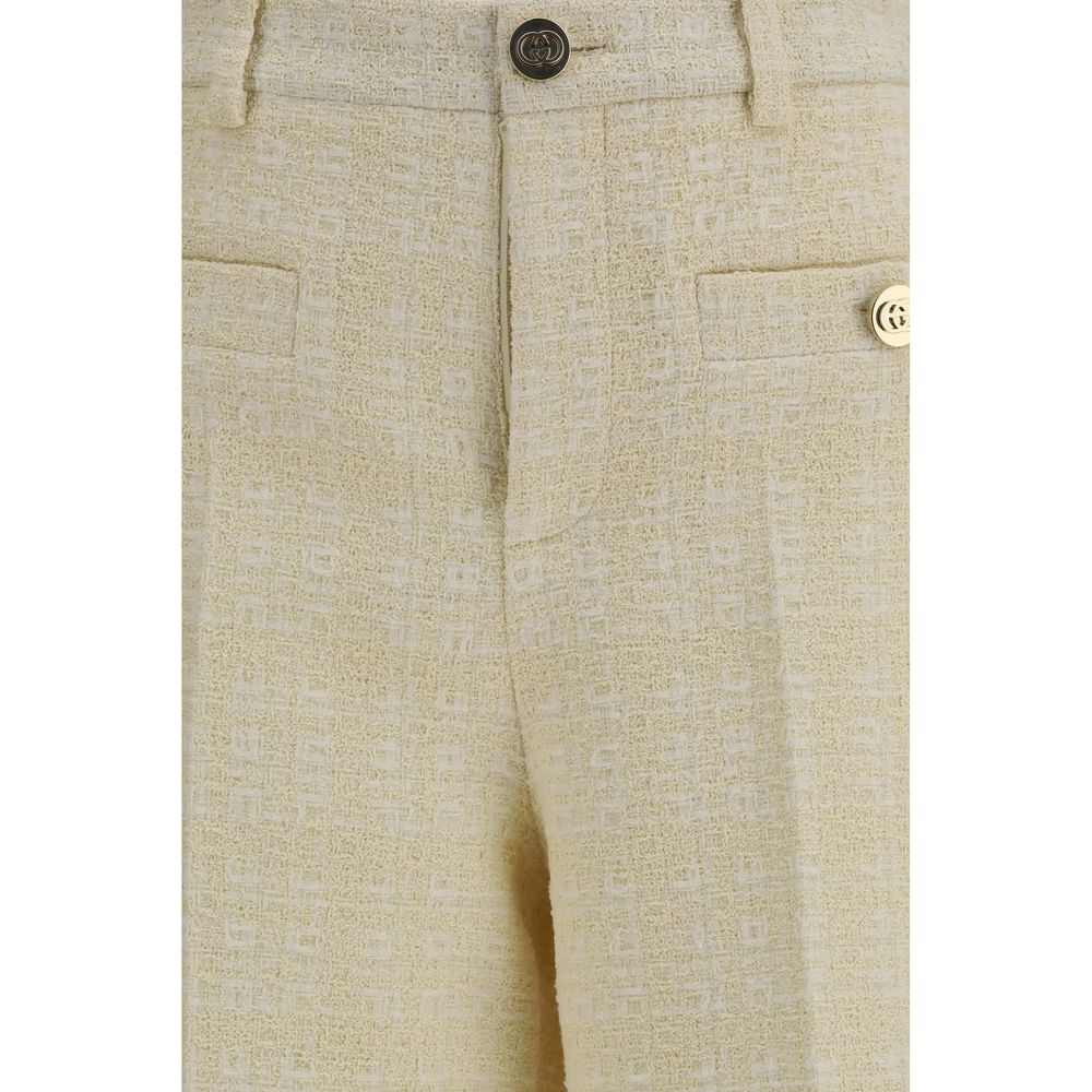 Gucci Beige Cotton Tweed Check Pant