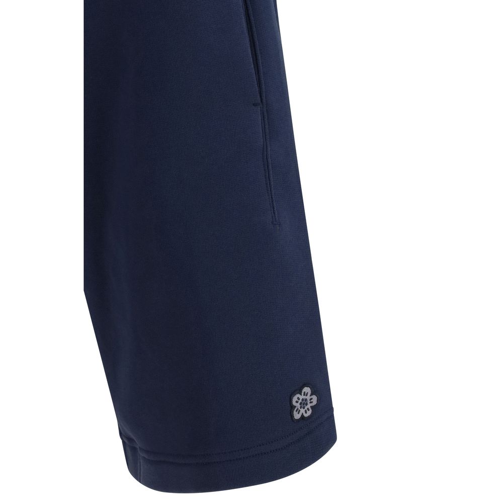 Kenzo Blue Cotton Bermuda Shorts - Boke Flower Design