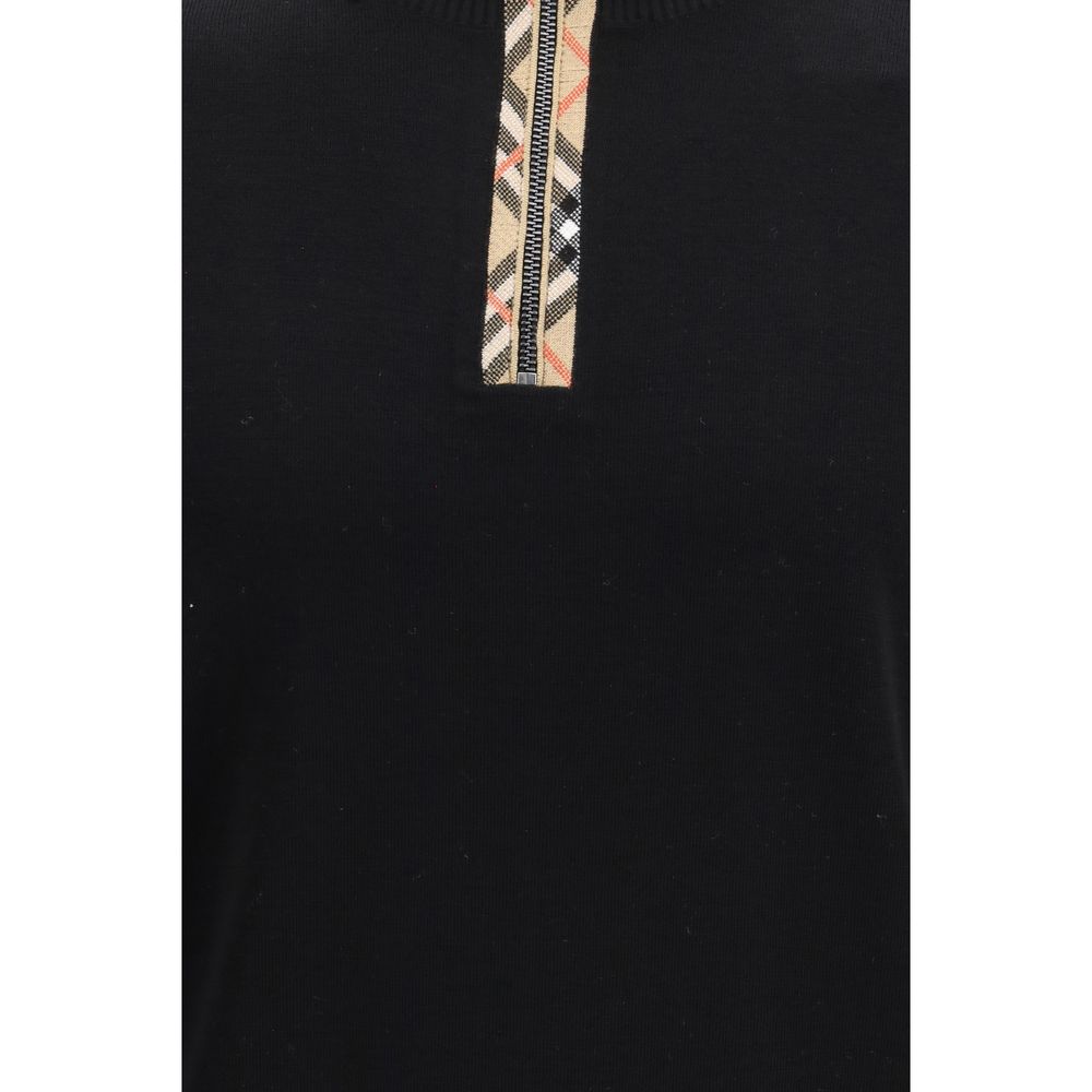 Burberry Black Wool Sweatshirt – Check Design