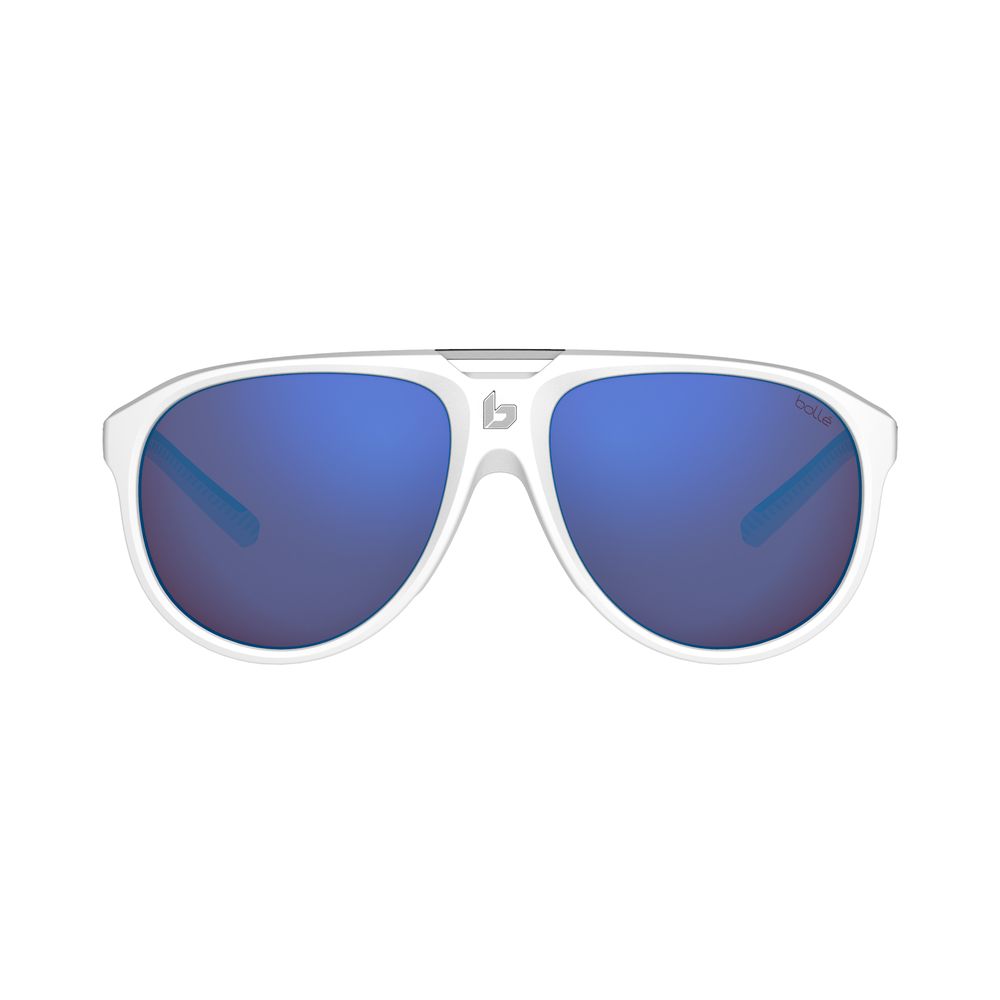 Bolle Men's Sunglasses – White Nylon Frame, Blue Lenses