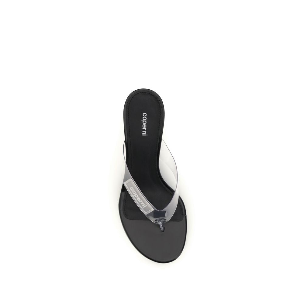 Coperni Black PVC Flip-Flop Sandals