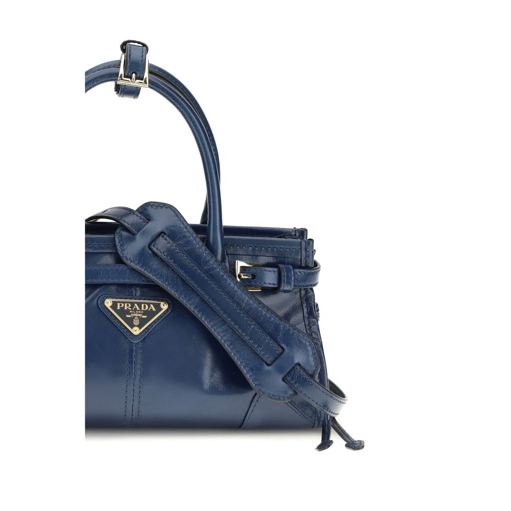 Prada Blue Calf Leather Bonnie Mini Handbag