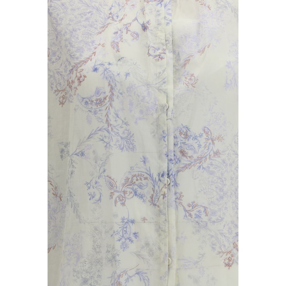 Forte_Forte White Botanical Print Shirt Blouse
