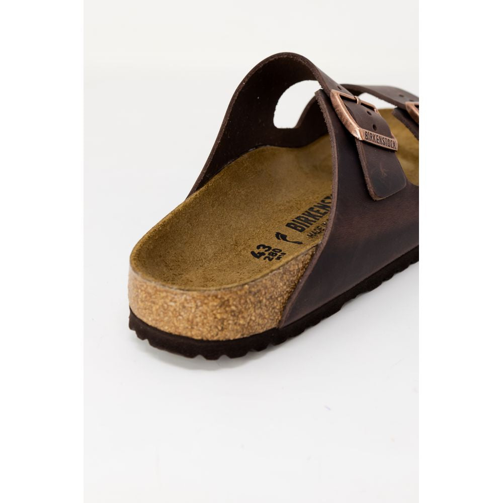 Birkenstock Brown Leather Slippers - BIRKENSTOCK ARIZONA BS 052533