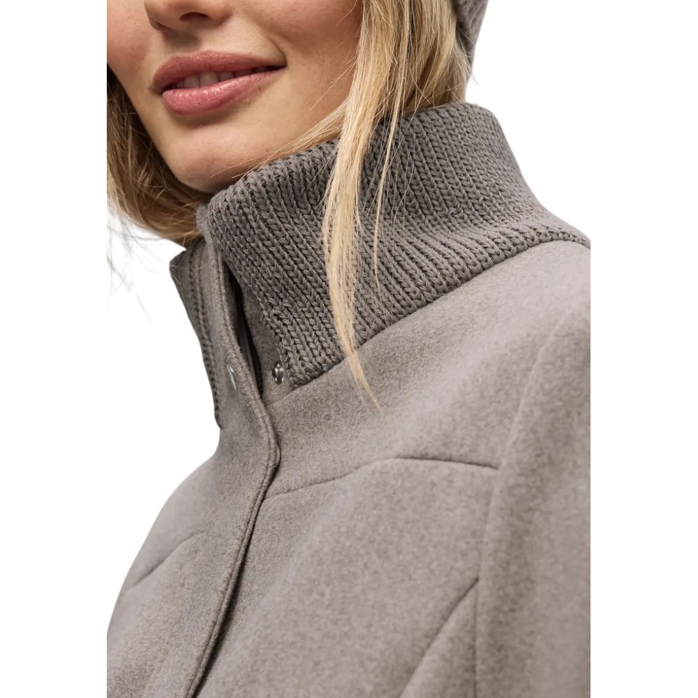 Street One Gray Polyester Teddy Coat