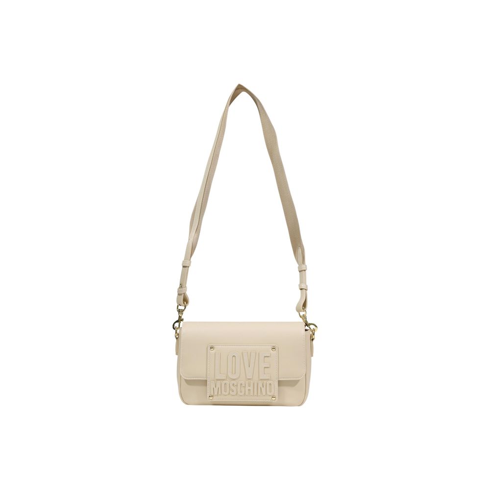 Love Moschino Cream Polyethylene Handbag