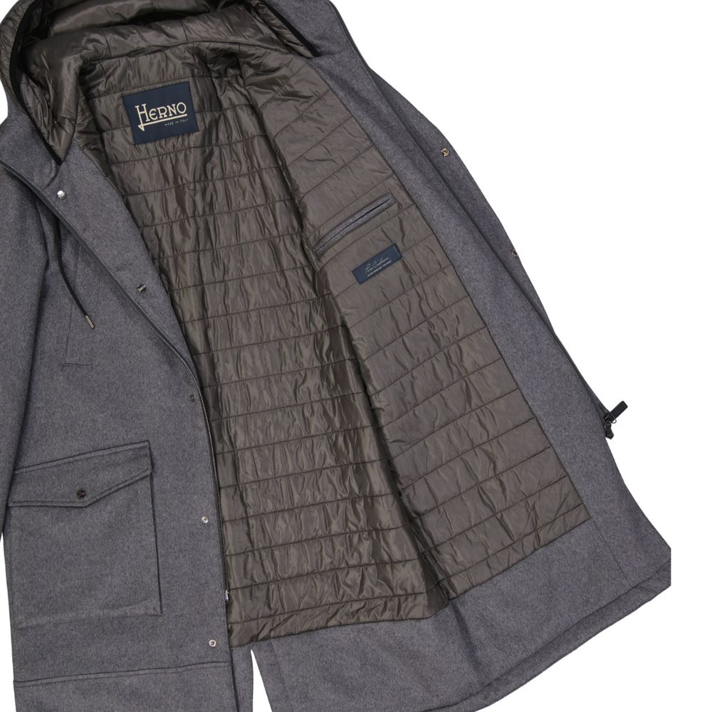 Herno Gray Cashmere Coat for Men