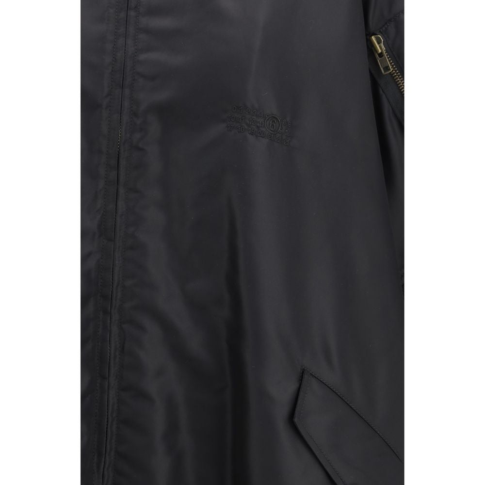 MM6 Black Polyamide Cloaks: Modern & Functional Cape