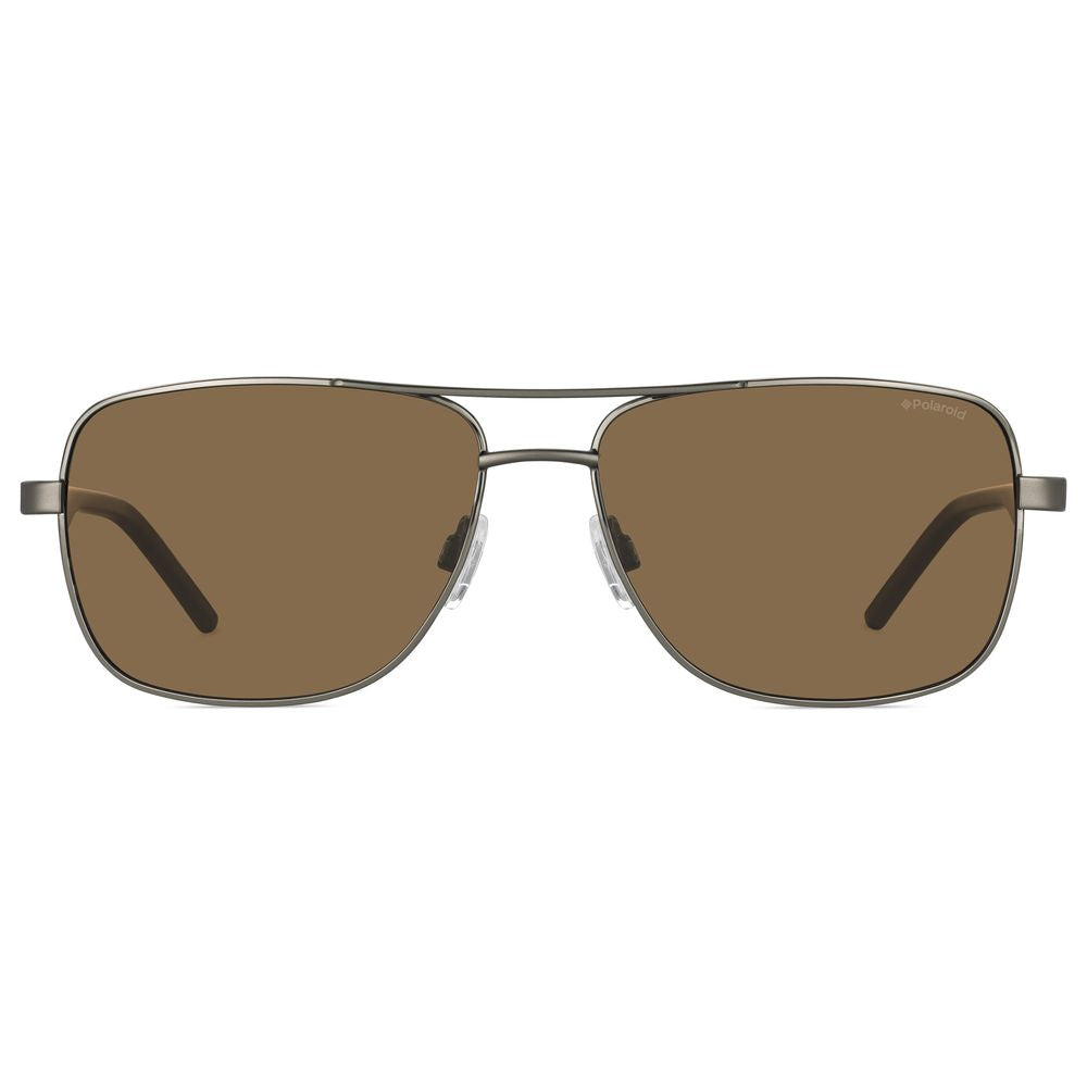 Polaroid Men's Sunglasses – Blue Metal Frame, Brown Lenses