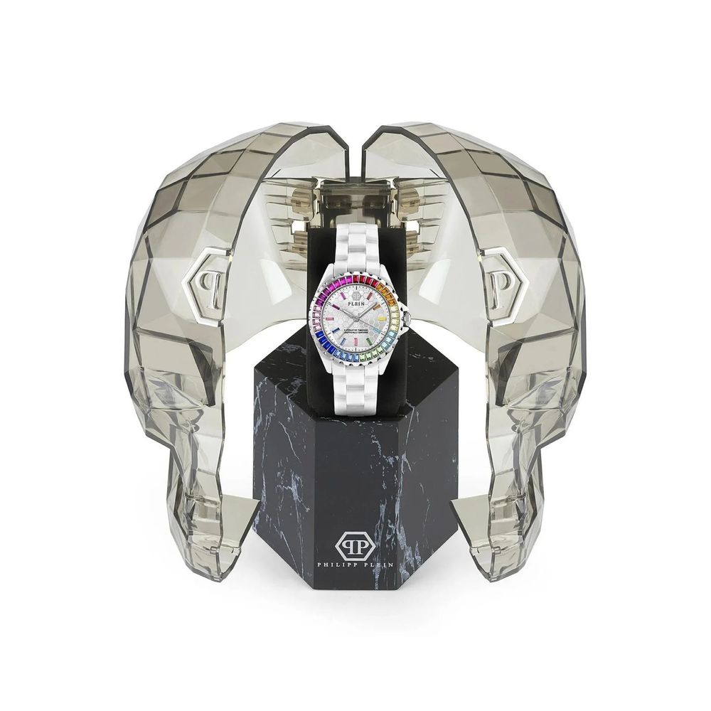 Philipp Plein White Ceramic Dress Watch: A Statement of Luxury