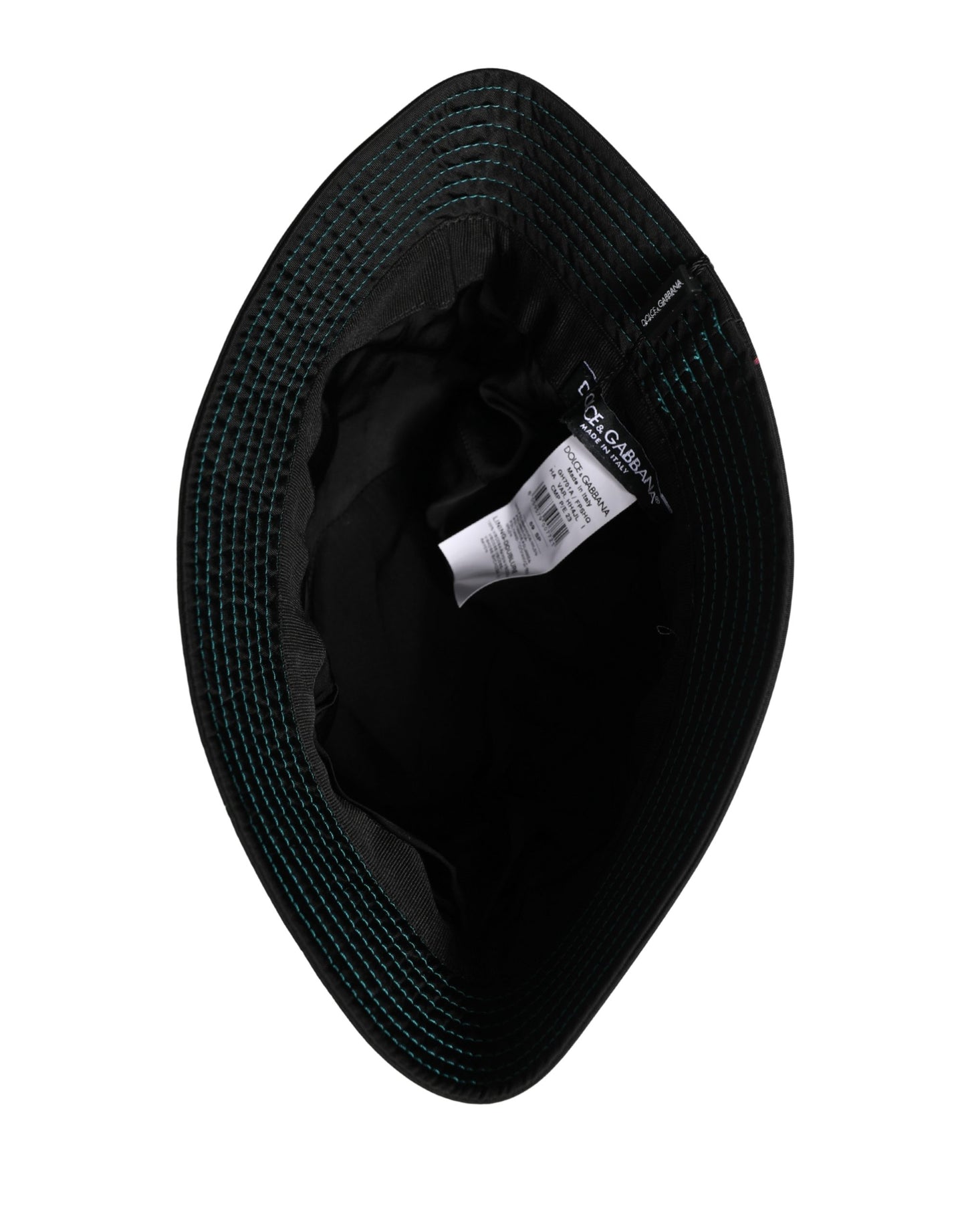 Dolce & Gabbana Men's Black Floral Print Nylon Fisherman Cap Hat