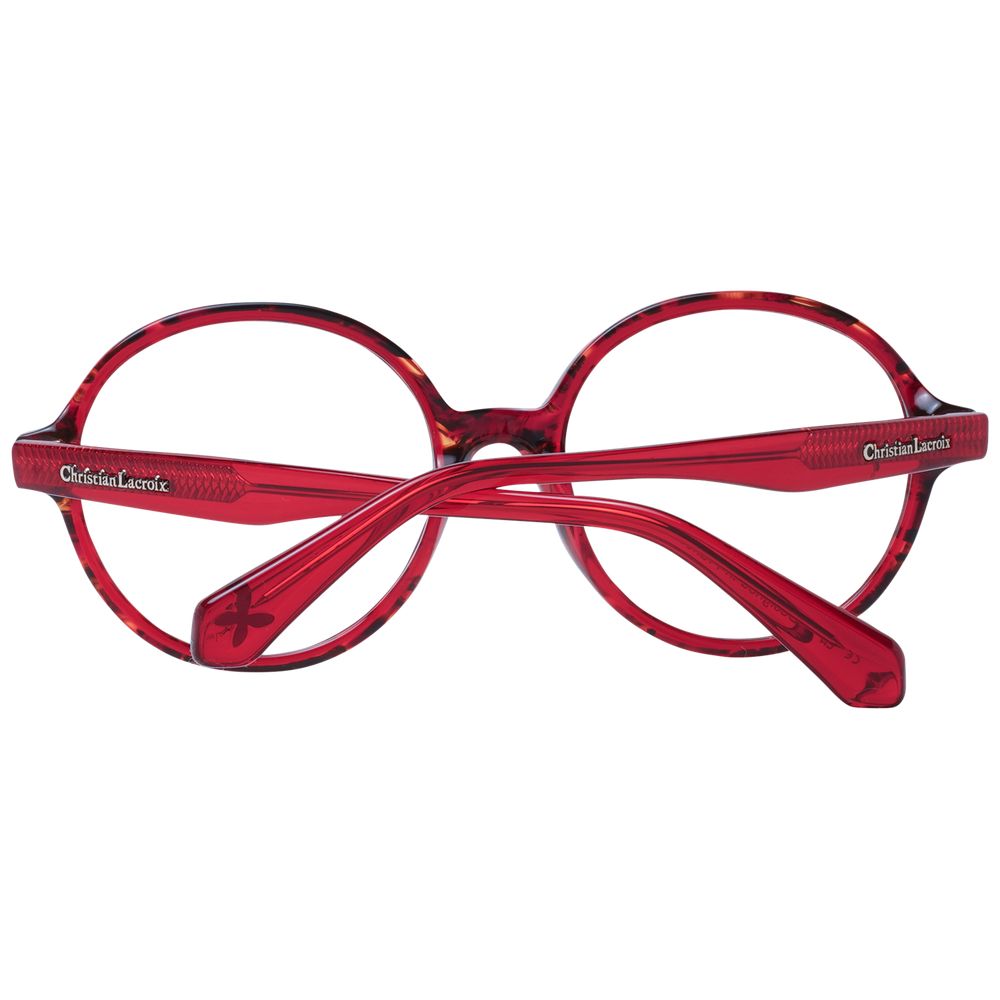 Christian Lacroix Women’s Optical Glasses – Red Round Frame, 53mm