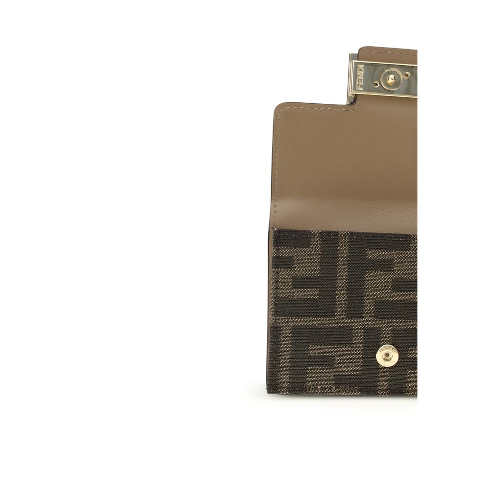 Fendi FF Trifold Wallet - Brown Fabric