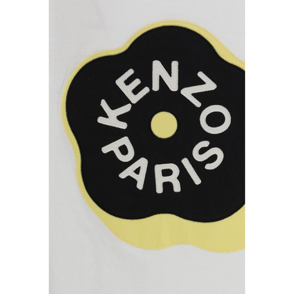Kenzo White Cotton T-Shirt - Boke Flower 2.0 Embroidery