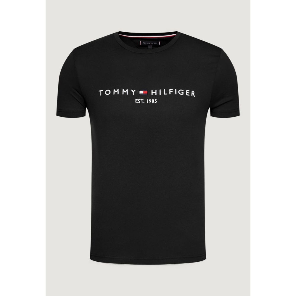 Tommy Hilfiger Core Logo Black Cotton T-Shirt
