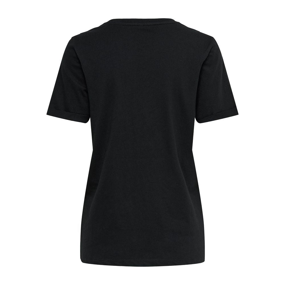 Only ONLKITA LIFE S/S LOGO TOP NOOS Black Cotton T-Shirt