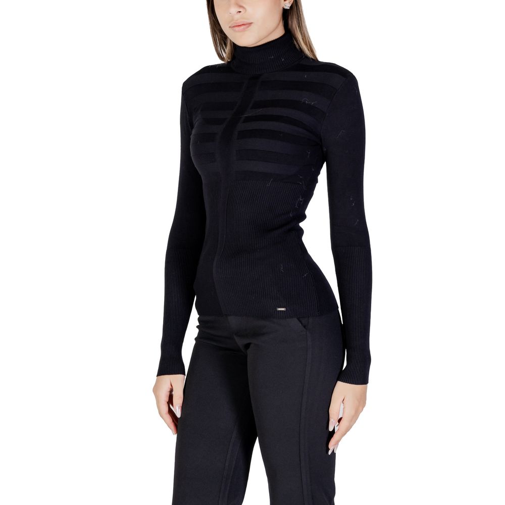 Morgan De Toi Black Viscose Turtleneck Sweater