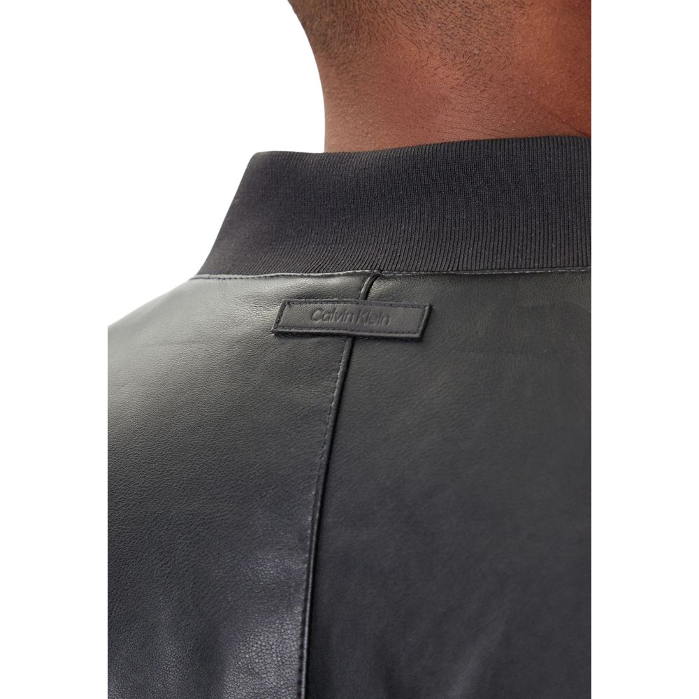 Calvin Klein Jeans Black Polyethylene Bomber Jacket