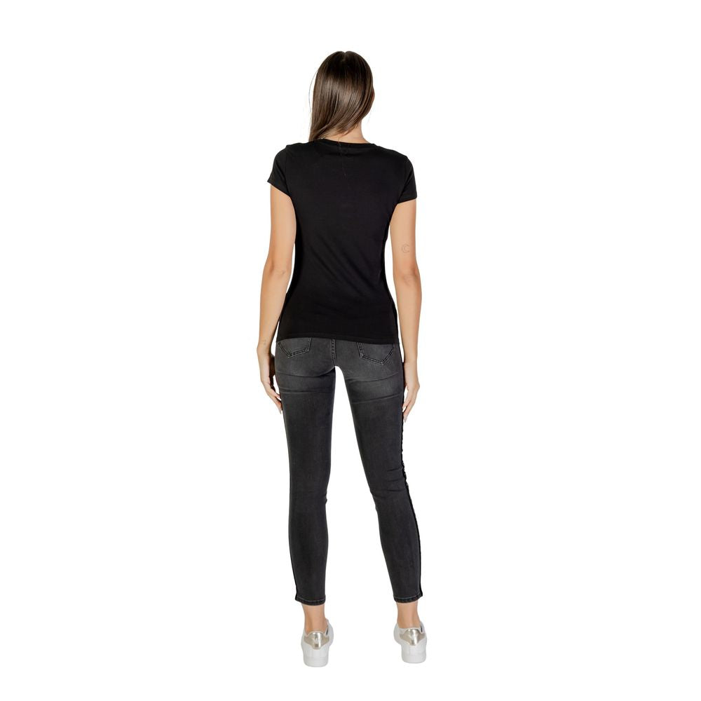 Armani Exchange Black Cotton T-Shirt for Women