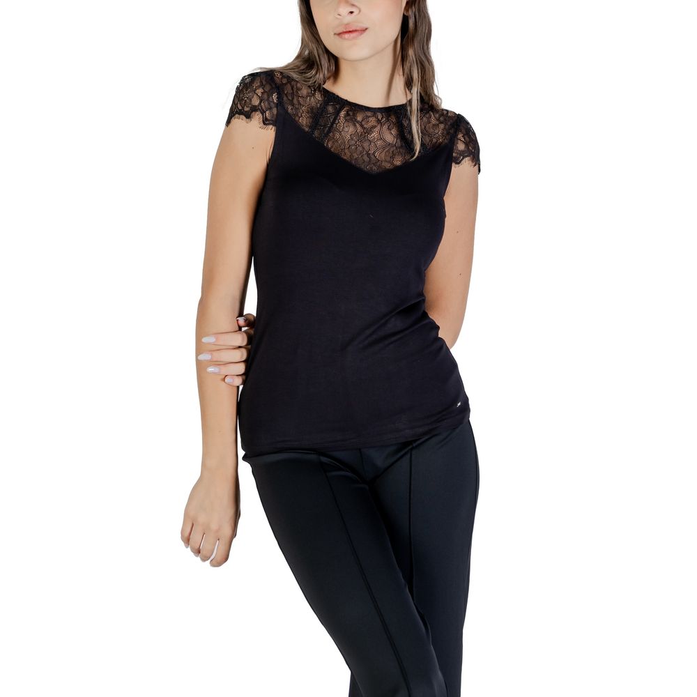 Morgan De Toi Black Viscose Blouse - Elegance and Comfort Redefined