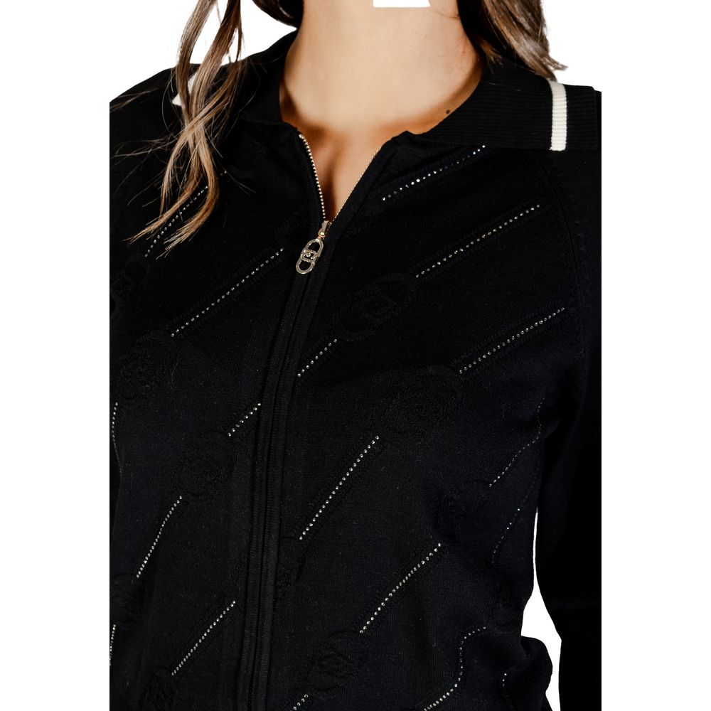Liu Jo Black And White Viscose Cardigan: Effortless Elegance
