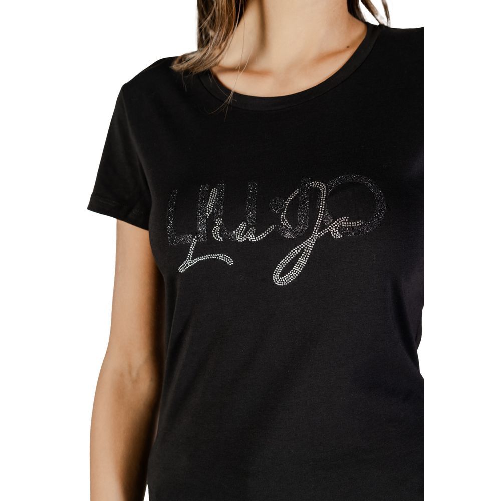 Liu Jo Black Cotton T-Shirt - Elegant Casual Essential
