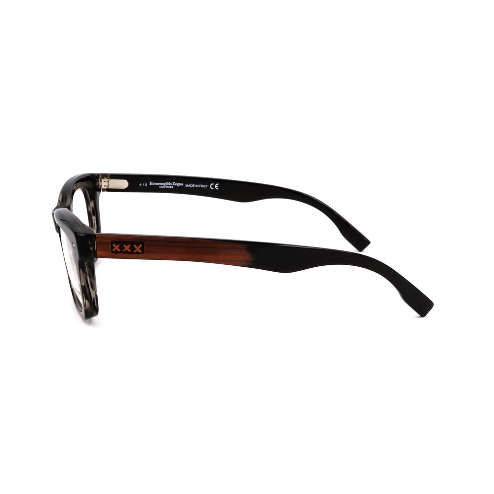 Ermenegildo Zegna Gray Acetate Glasses – Stylish Square Frames
