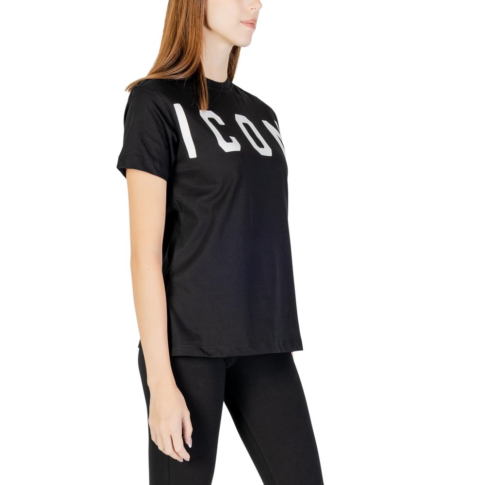 Icon Black Cotton T-Shirt for Women