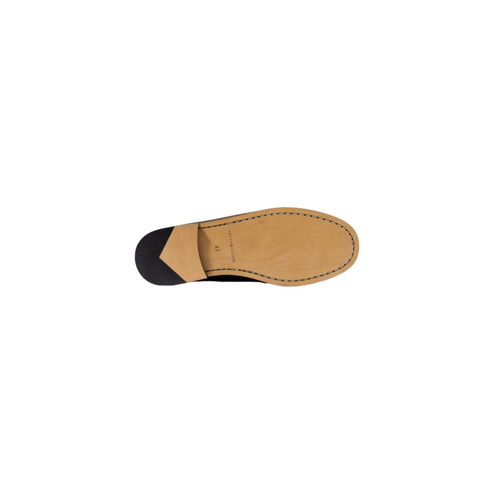 Tommy Hilfiger Black Leather Slip-On Loafers - HILFIGER TASSEL LTH FM0FM05494