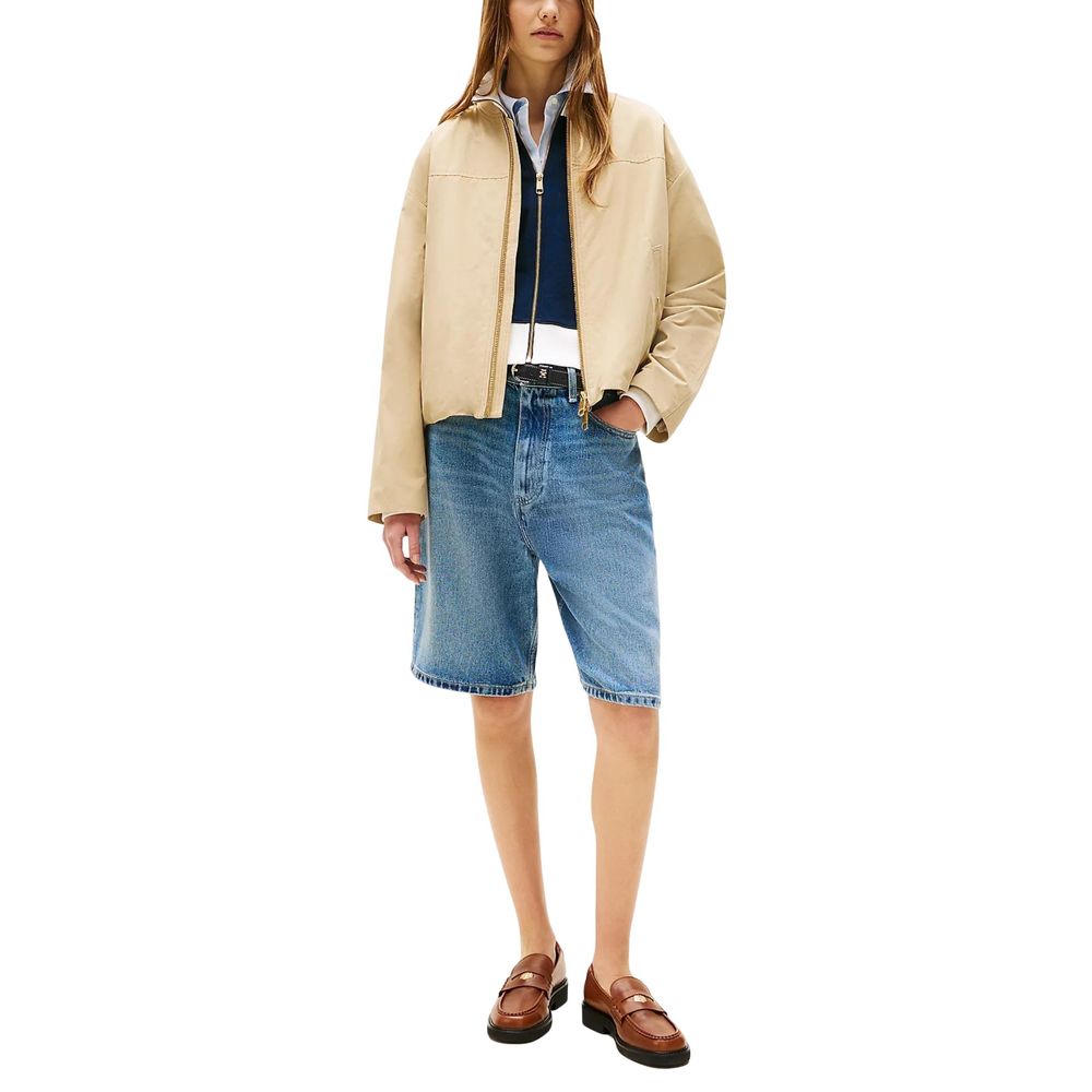 Tommy Hilfiger Beige Cotton Bomber Jacket