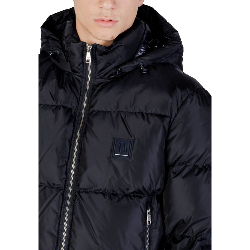 Armani Exchange Blue Polyamide Coat - Men's Puffer Jacket