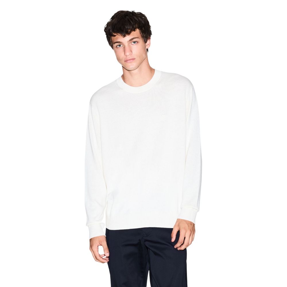 Armani Exchange Cream Viscose Sweatshirt - Effortless Style for Every Occasion