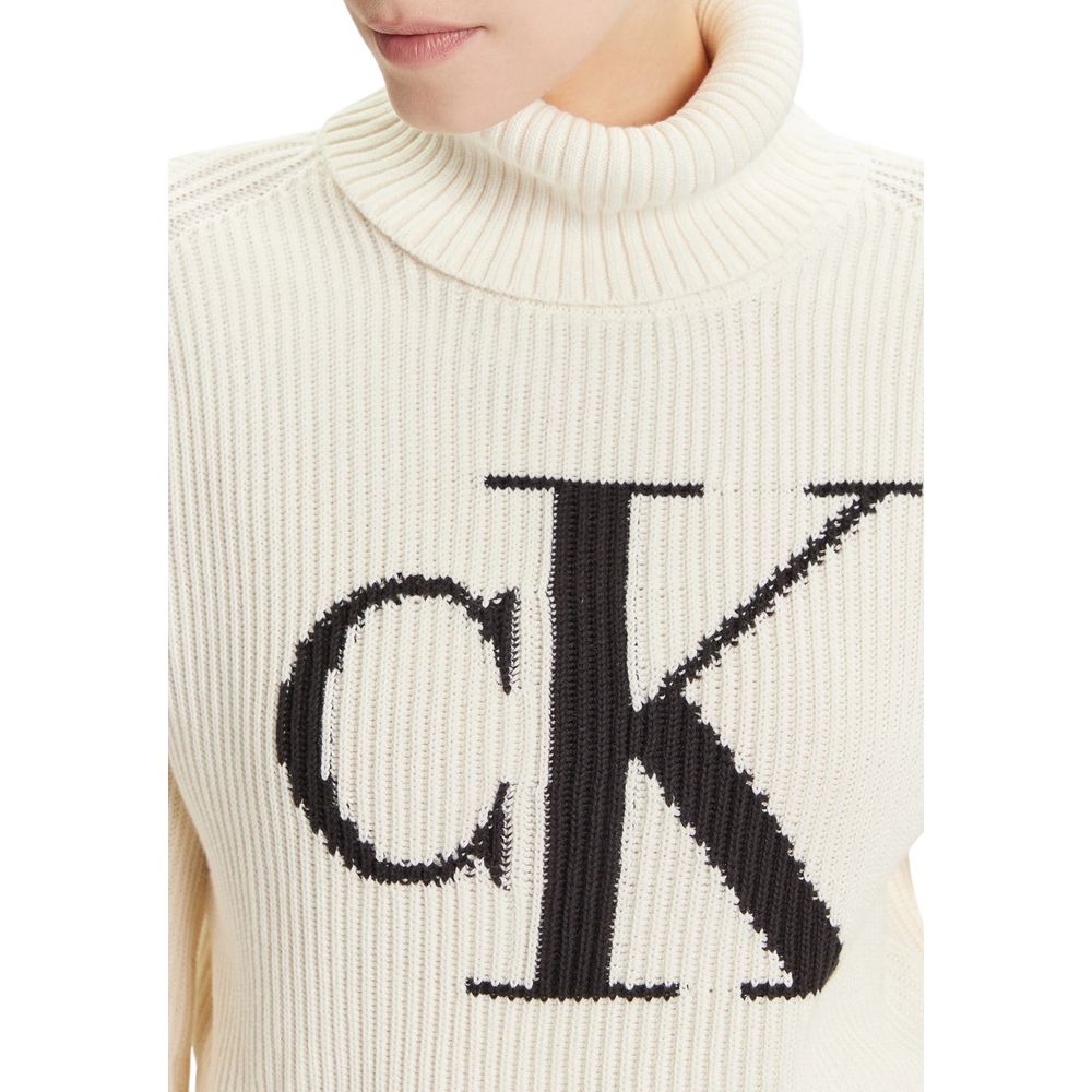 Calvin Klein Jeans Blown Up CK Loose Sweater Contra in Beige