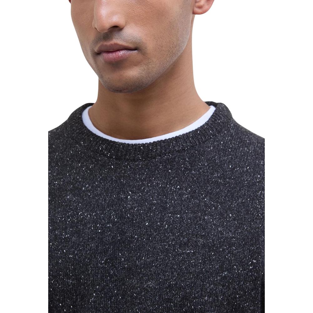 Barbour Black Wool Sweatshirt - ESSENTIAL TISBURY CREW MKN0844
