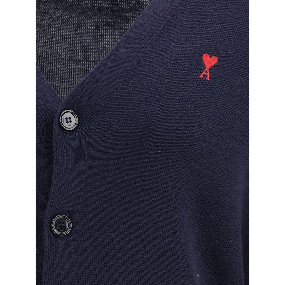 Ami Paris Blue Wool Cardigan – Effortless Parisian Chic