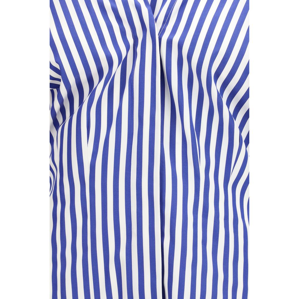 Givenchy Blue & White Striped Cotton Open Shirt