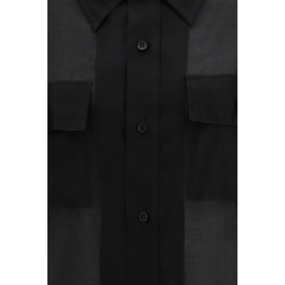 The Daria Shirt by The Latest - Black Lycra Dress Shirt