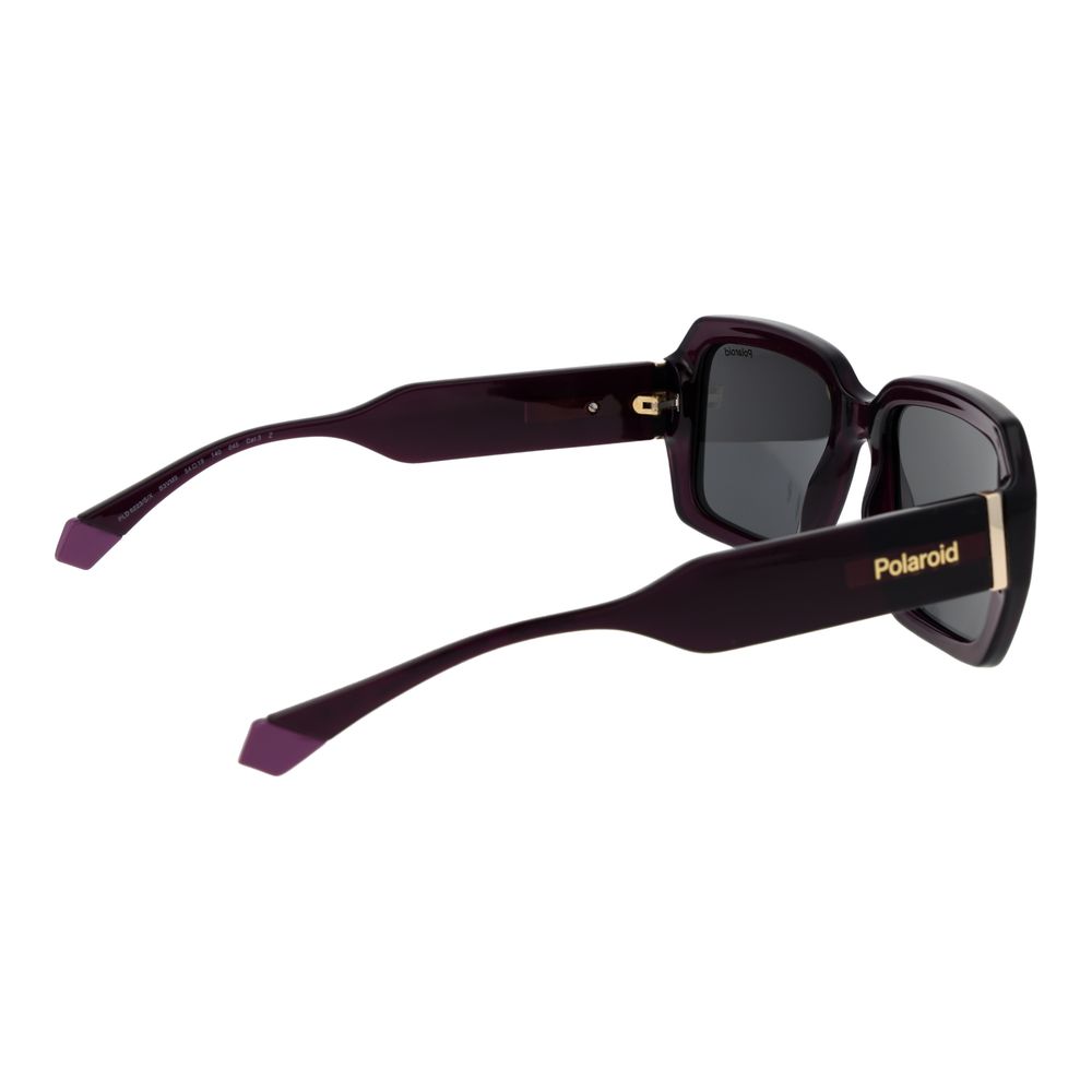 Polaroid Unisex Sunglasses – Purple Plastic Frame, Grey Polarized Lenses