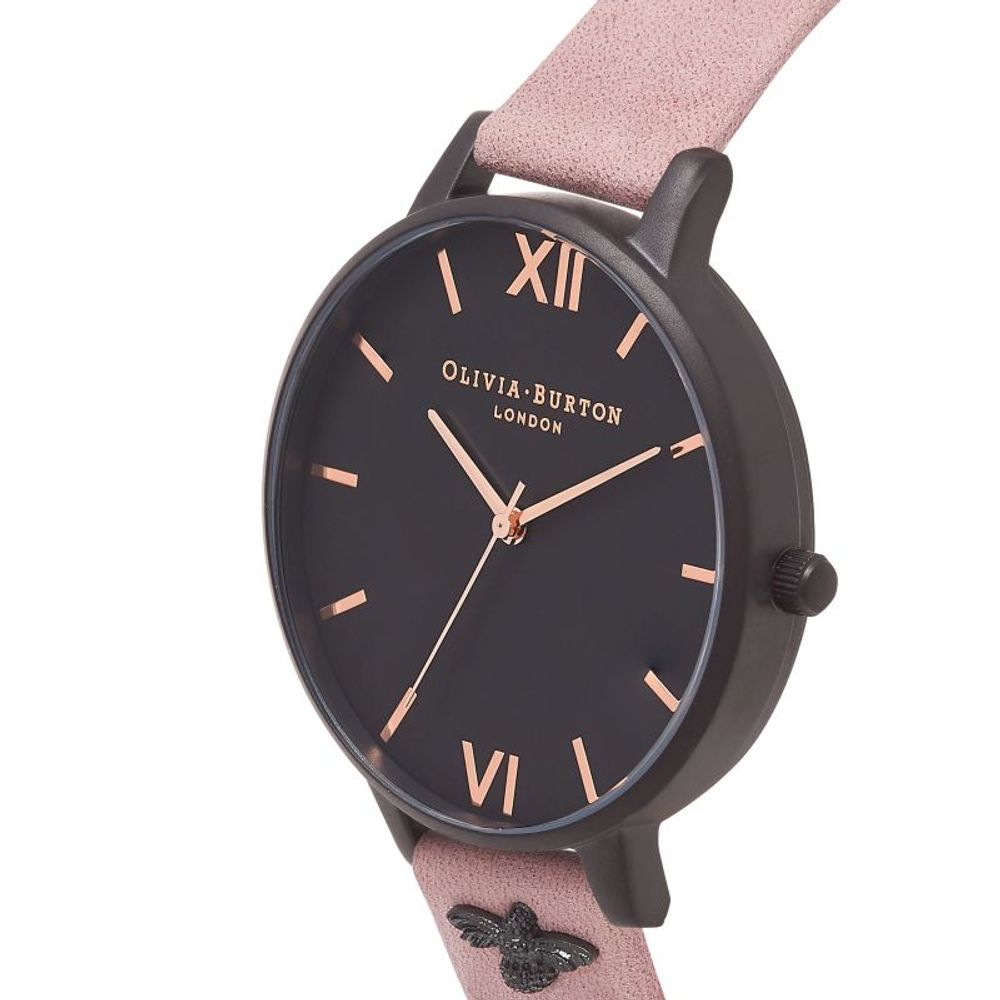 Olivia Burton Women's Pink Synthetic Leather Dress Watch