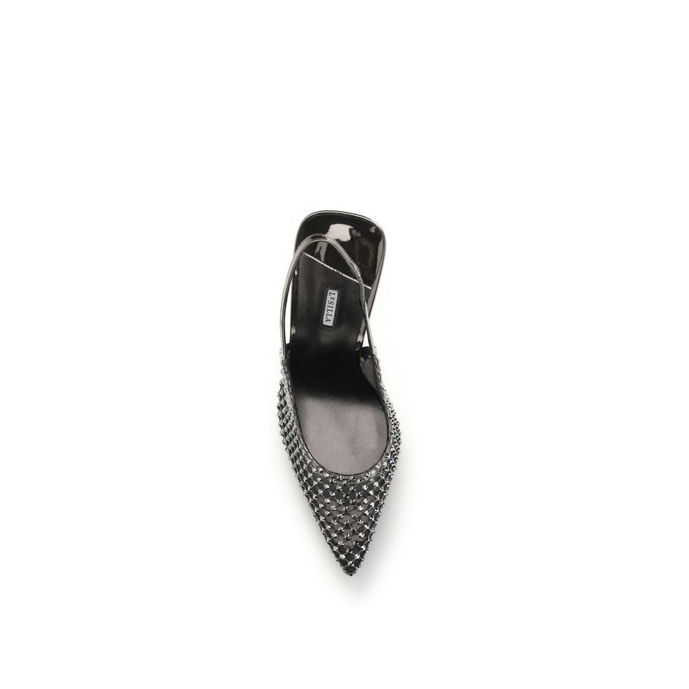 LE SILLA Black Nylon Pumps - Gilda