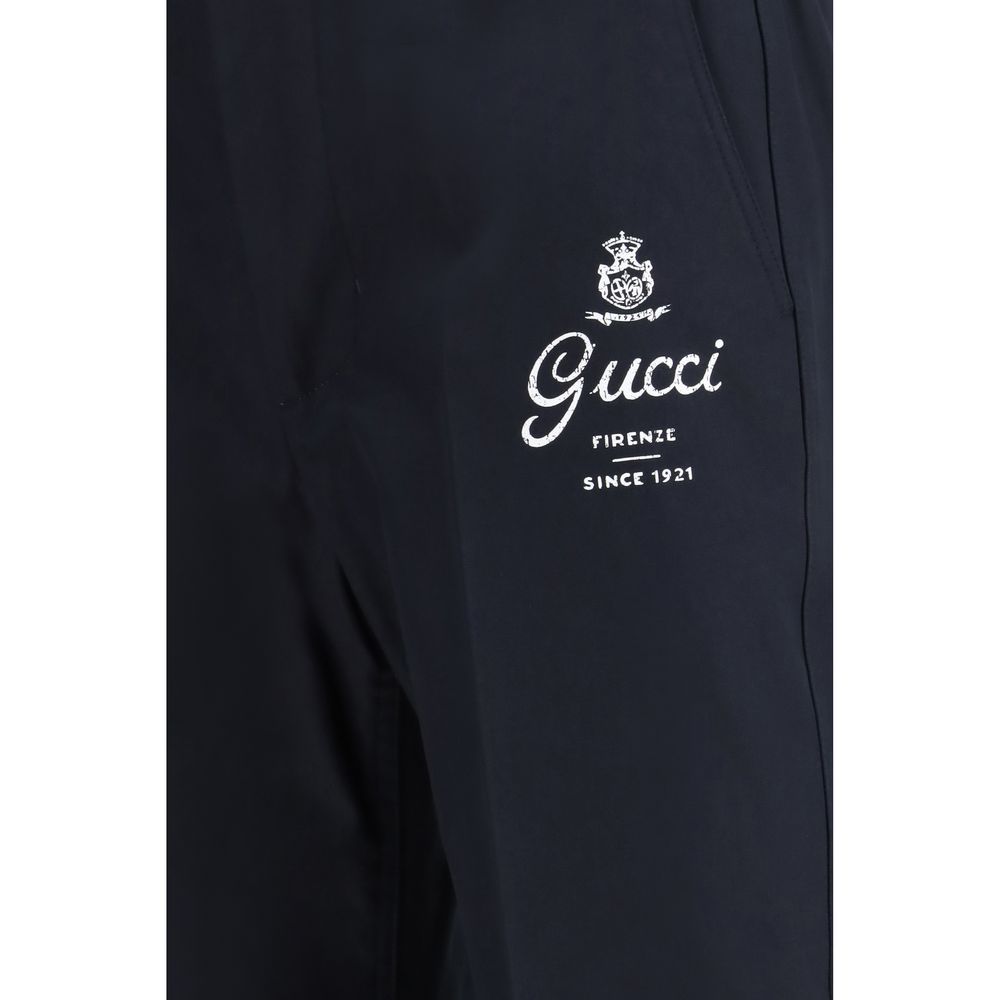 Gucci Blue Cotton Twill Pants: Contemporary Elegance Redefined