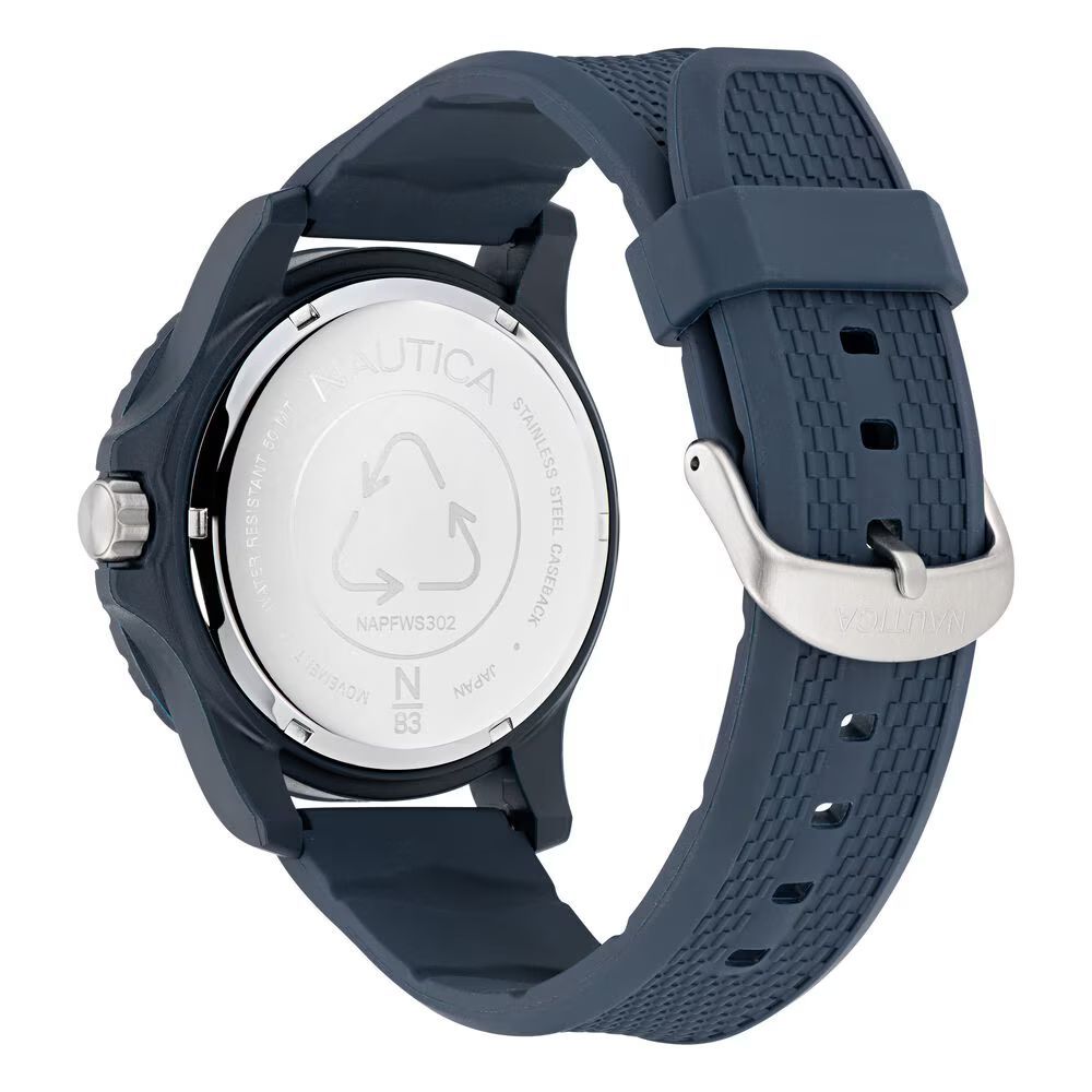 Nautica Men’s Synthetic Sport Watch - Blue Silicone Strap
