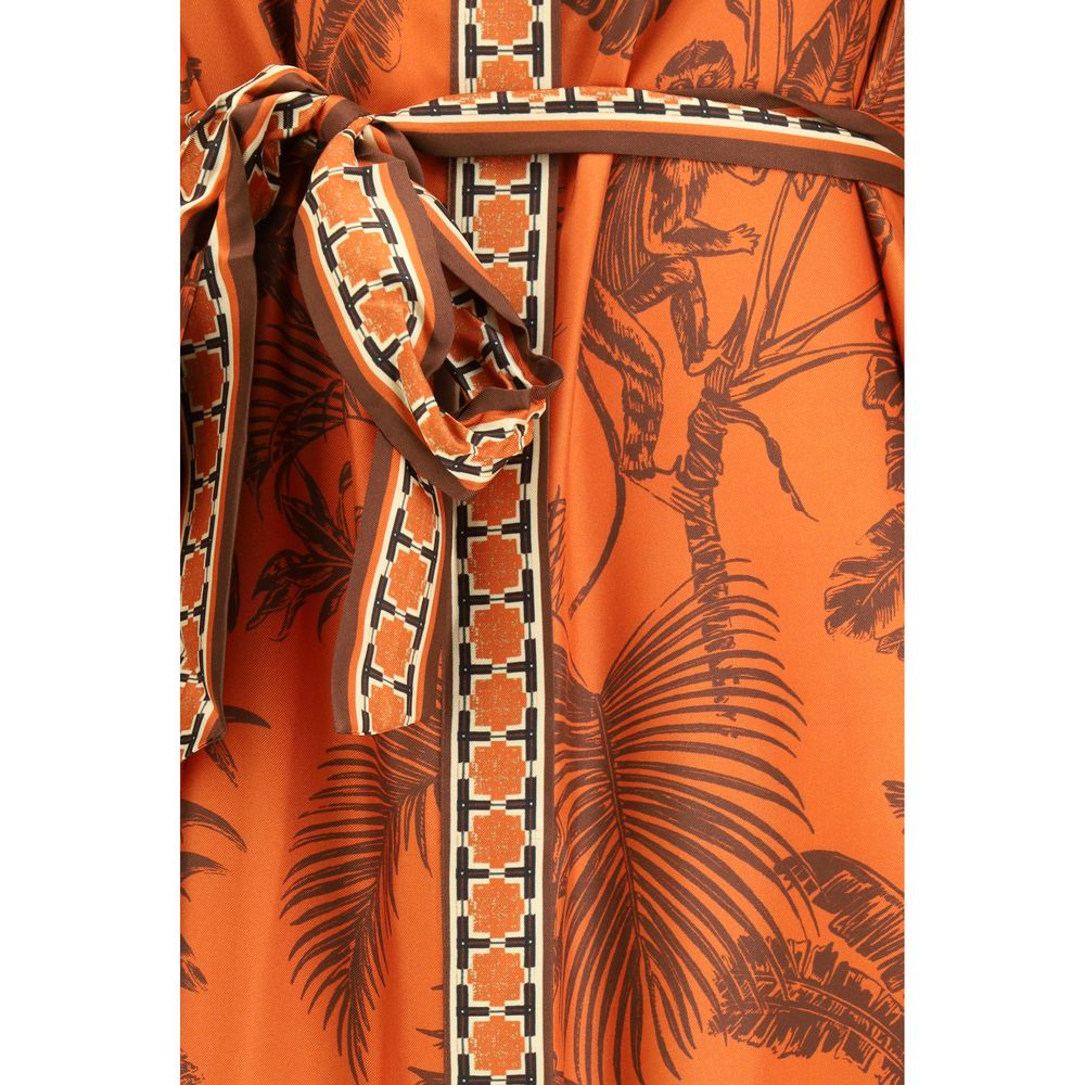 Alemais Orange Silk Casual Dress - The Monkey Dance Silk Shirtdress