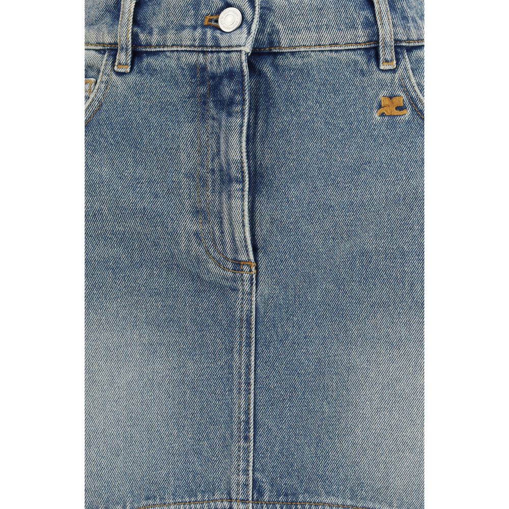 Courrèges Blue Denim Skirt - Asymmetrical Vintage Charm