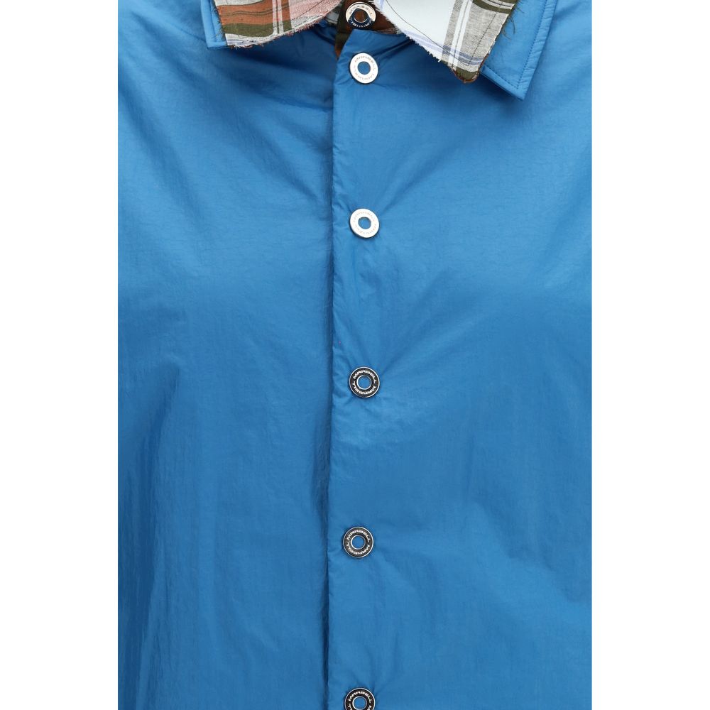 MARBELL Blue Polyamide Dress Shirt - Peggy Bowling Shirt