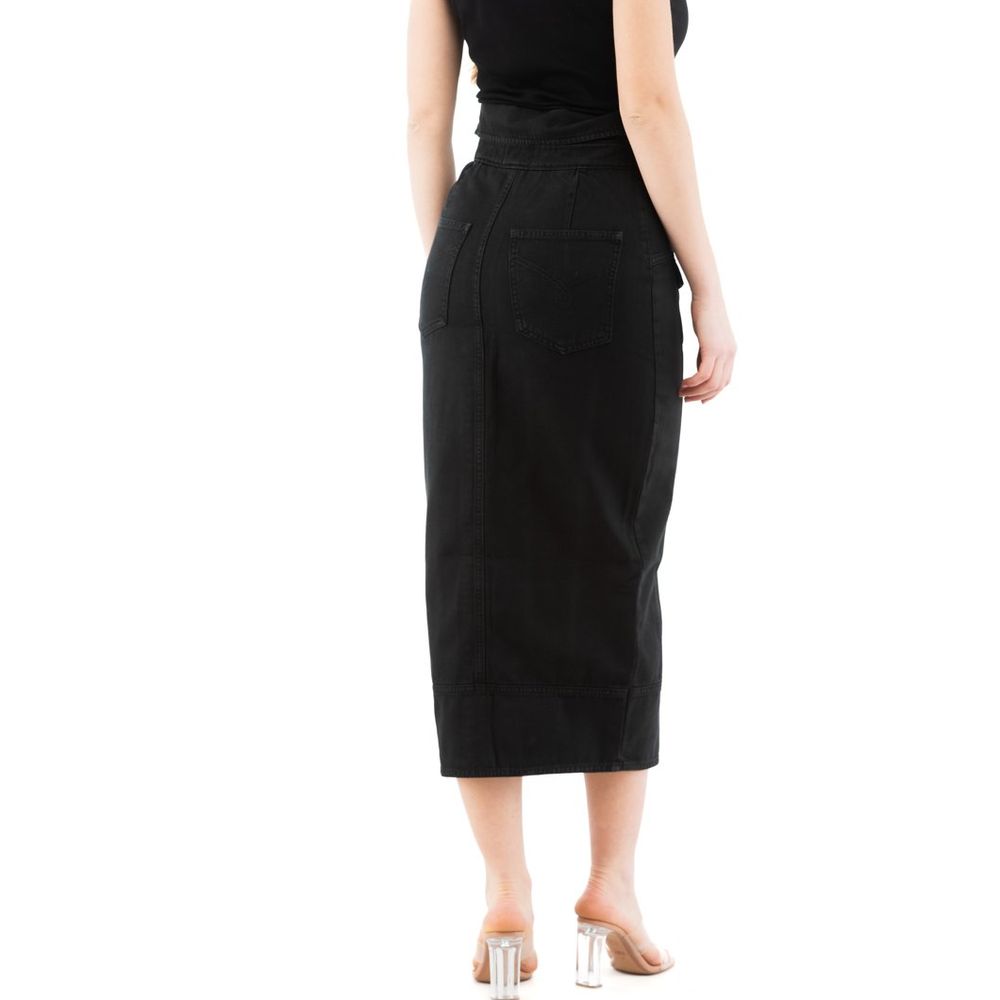 Moschino Black Cotton Midi Skirt IT40