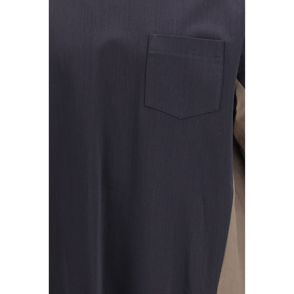 Sacai Black Cotton Sportswear - Cotton Typewriter & Cotton Jersey T-shirt