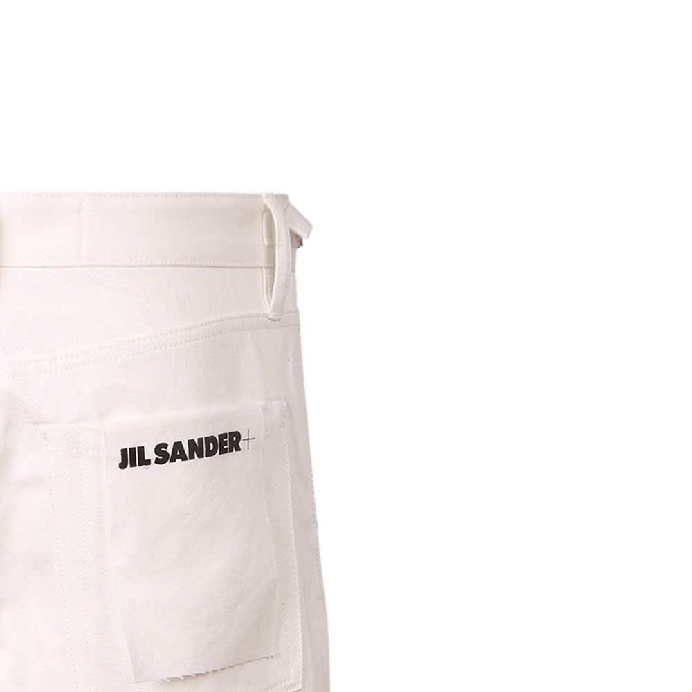 Jil Sander White Cotton Knee Length Trousers for Men