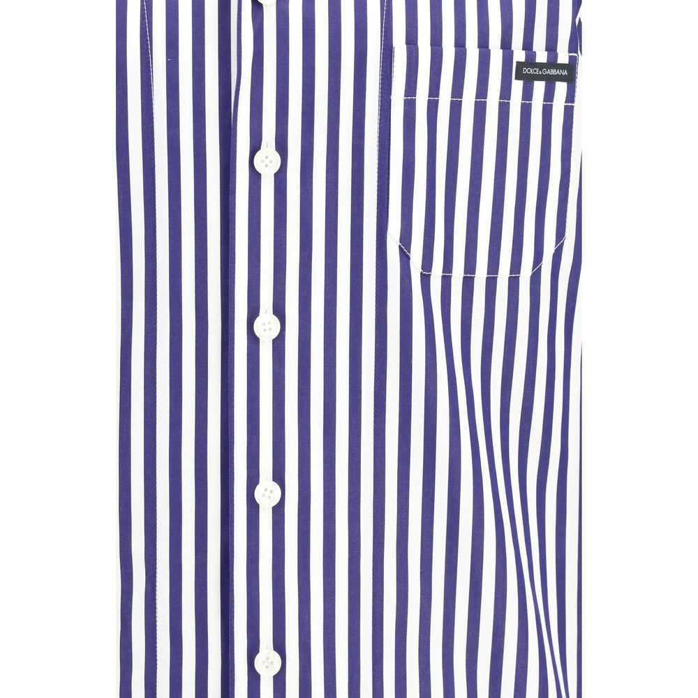 Dolce & Gabbana Multicolor Cotton Pattern Bowling Shirt