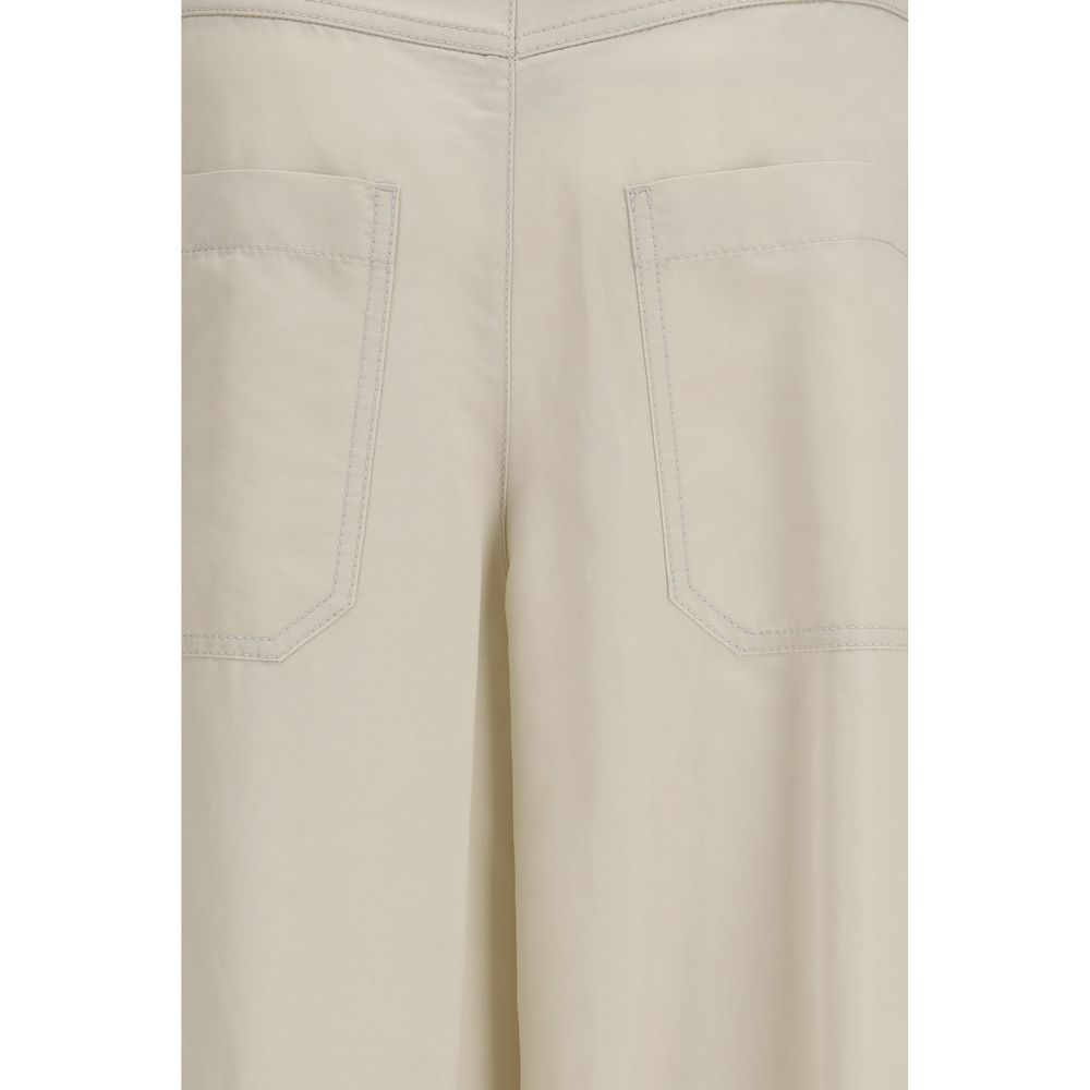 Brunello Cucinelli Beige Cotton Palazzo Pants